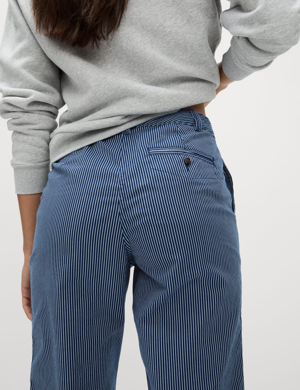 Cotton Rich Striped Slim Fit Chinos image 4