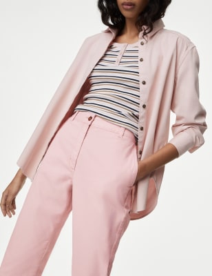 

M&S Collection Chinos slim de algodón con diseño teñidoWomens - Light Pink, Light Pink