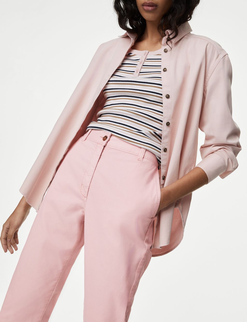 Women's Pink Trousers, Slim & Straight Fit Trousers