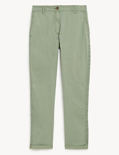 Cotton Rich Tea Dyed Slim Fit Chinos