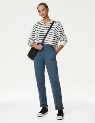 ASOS DESIGN casual gingham straight leg pants