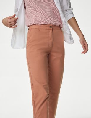 

Womens M&S Collection Cotton Rich Tea Dyed Slim Fit Chinos - Terracotta, Terracotta