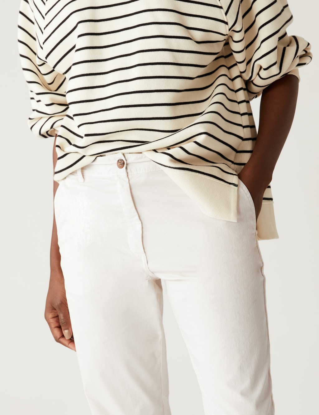 Cotton Rich Tea Dyed Slim Fit Chinos image 3