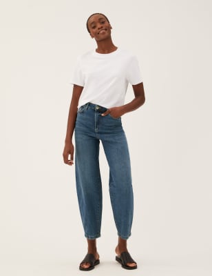

Womens M&S Collection High Waisted Balloon Jeans - Dark Indigo, Dark Indigo