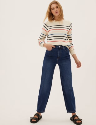 

Womens M&S Collection Ballon-Jeans mit hohem Bund - Indigo, Indigo