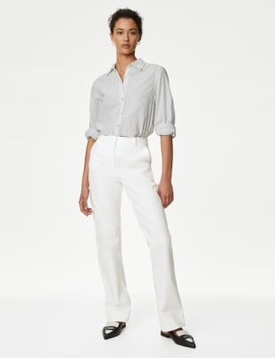

M&S Collection Chinos de algodón de pata rectaWomens - Soft White, Soft White