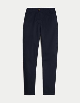 

Womens M&S Collection Cotton Rich Cool Comfort™ Slim Fit Chinos - Midnight Navy, Midnight Navy