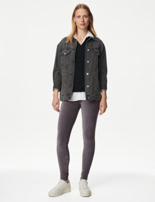 

Womens M&S Collection Cord High Waisted Leggings - Moondust, Moondust