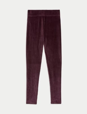 

Womens M&S Collection Cord High Waisted Leggings - Dark Grape, Dark Grape