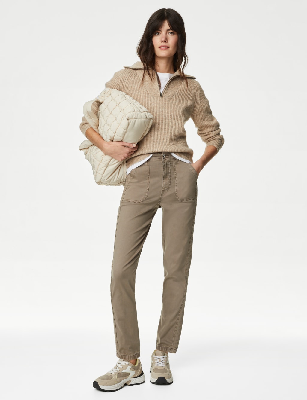 Shop Carlisle Collection - Cream -Italian Stretch-Crêpe Pants - Carlisle  Collection