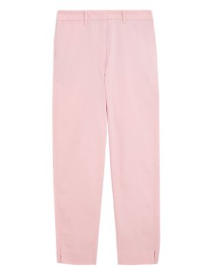

Womens M&S Collection Cotton Rich Tapered Chinos - Pink, Pink
