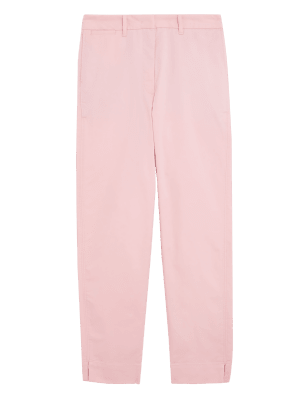 

Womens M&S Collection Cotton Rich Tapered Chinos - Pink, Pink