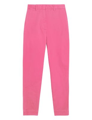 

Womens M&S Collection Cotton Rich Tapered Chinos - Medium Pink, Medium Pink