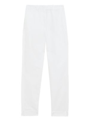 Womens M&S Collection Cotton Rich Tapered Chinos - Soft White