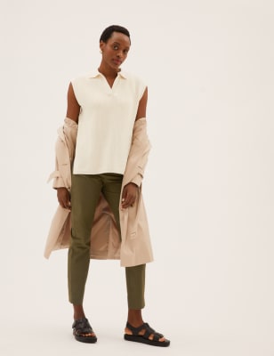 

M&S Collection Chinos tapered de algodónWomens - Dark Khaki, Dark Khaki