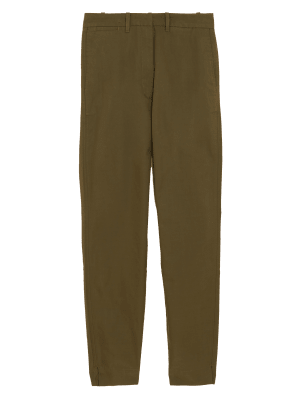 

Womens M&S Collection Cotton Rich Tapered Chinos - Dark Khaki, Dark Khaki