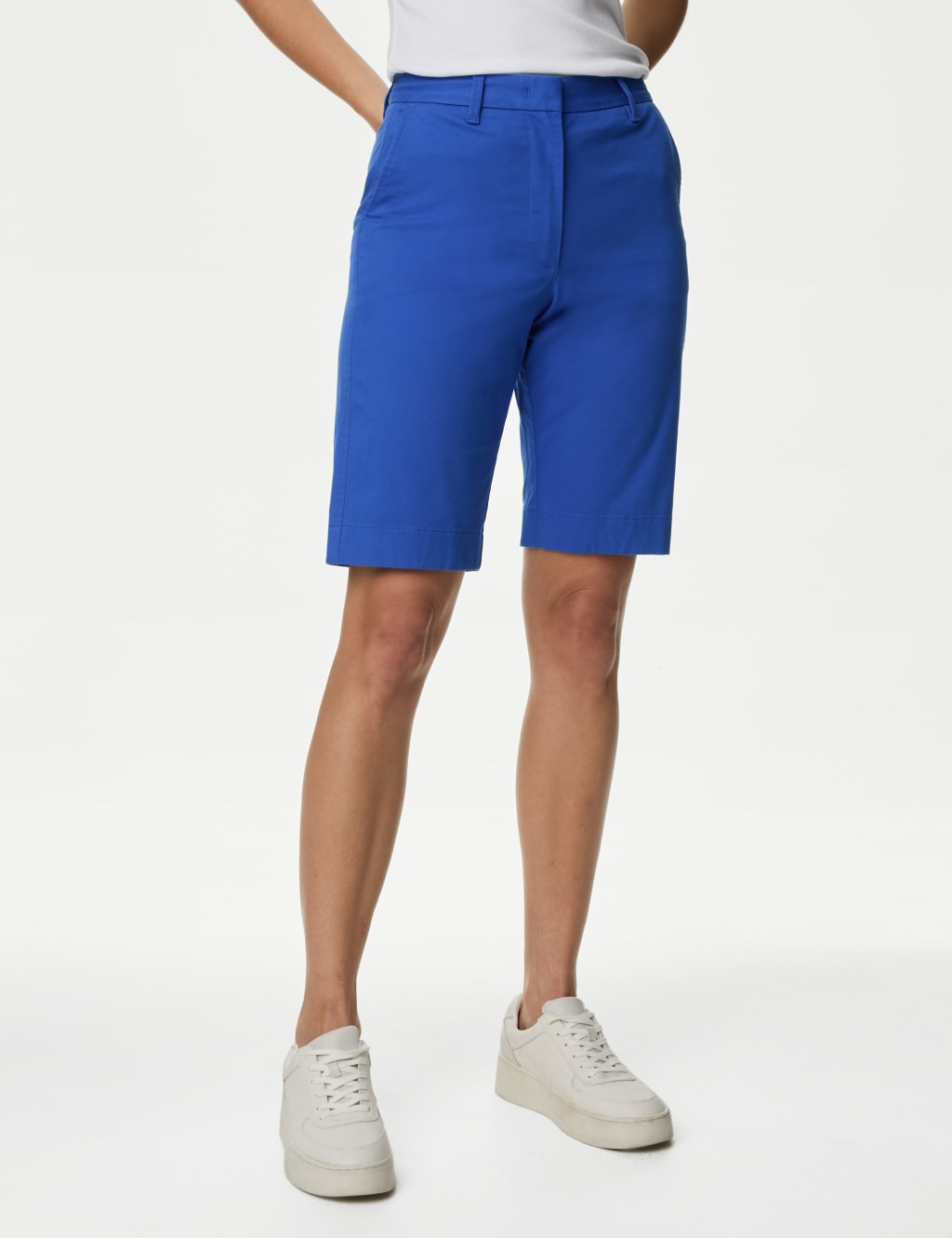 Cotton Rich High Waisted Chino Shorts