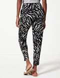 Animal Print Jersey Tapered Trousers