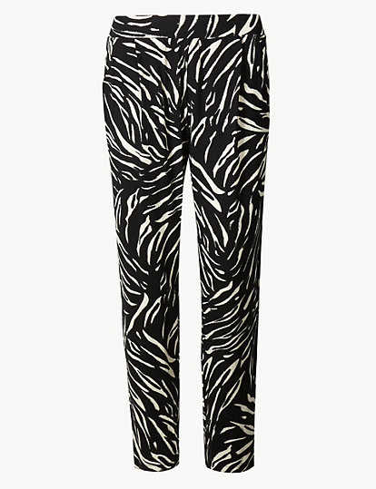 Animal Print Jersey Tapered Trousers