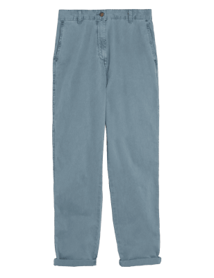 

M&S Collection Chinos tobilleros tapered de algodónWomens - Medium Blue, Medium Blue