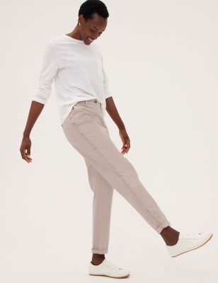 Dusky Pink - Ankle Grazer Chino Trousers