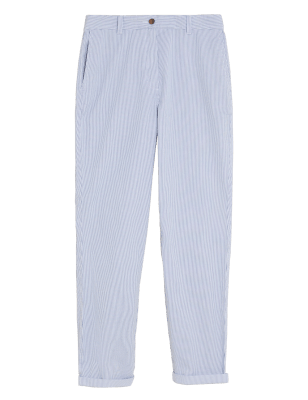 

Womens M&S Collection Cotton Rich Tapered Ankle Grazer Chinos - White Mix, White Mix