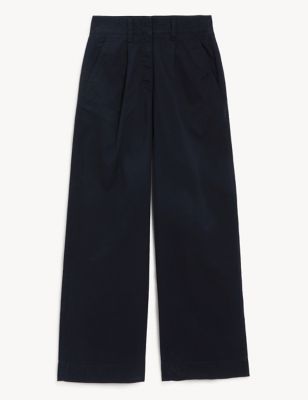 Pure Cotton Slouchy Wide Leg Chinos