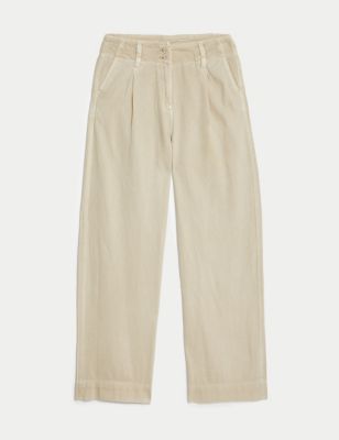 Lyocell™ Blend Pleated Wide Leg Trouser | M&S Collection | M&S