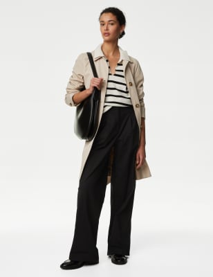 Cotton Rich Cargo High Waisted Trousers