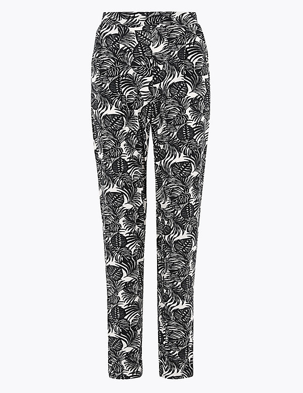 Jersey Palm Print Tapered Trousers - AU