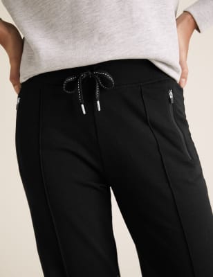 Cotton Straight Leg Ankle Grazer Joggers