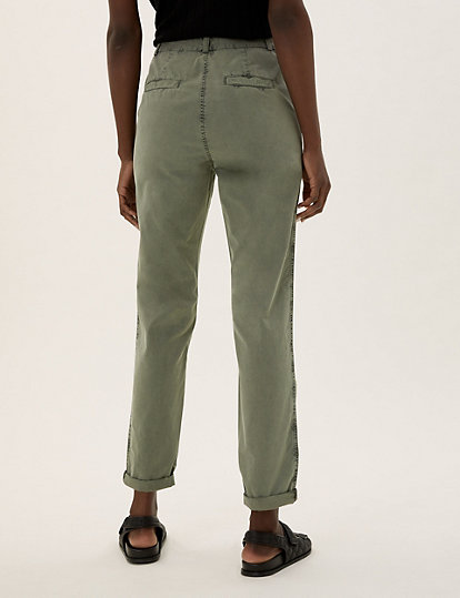 Pure Cotton Tapered Ankle Grazer Chinos
