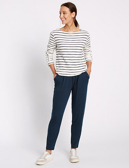 Jersey Tapered Leg Trousers