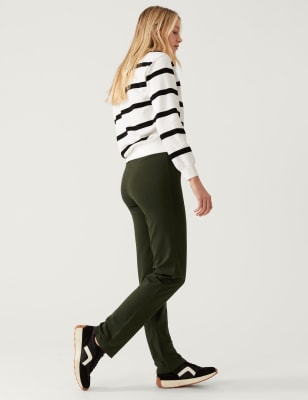 

M&S Collection Pantalones deportivos de pata recta de algodónWomens - Pine Green, Pine Green