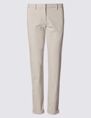 Cotton Rich Turn Up Straight Leg Chinos | M&S Collection | M&S