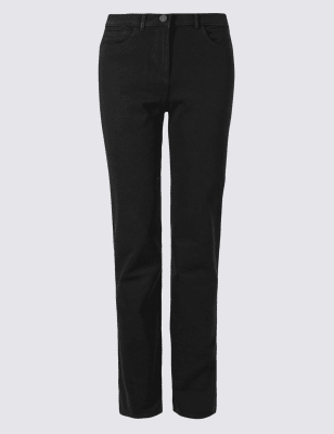 Cotton Rich Stretch Straight Leg Trousers