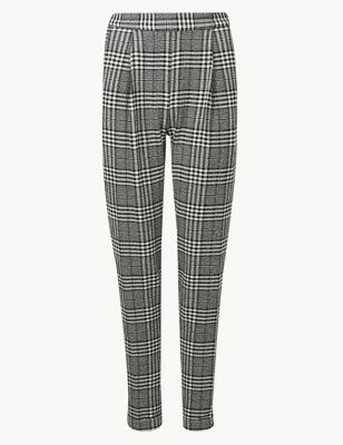Checked Tapered Leg Trousers | M&S Collection | M&S