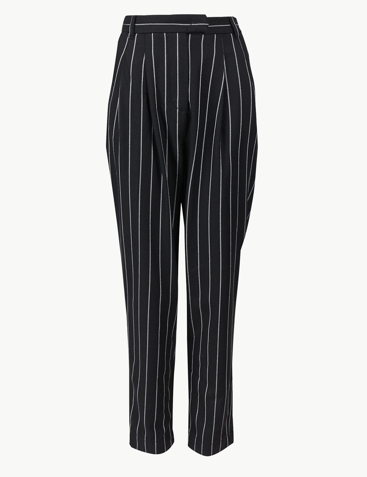 Striped Tapered Leg Ankle Grazer Trousers