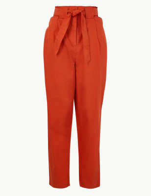orange flared pants