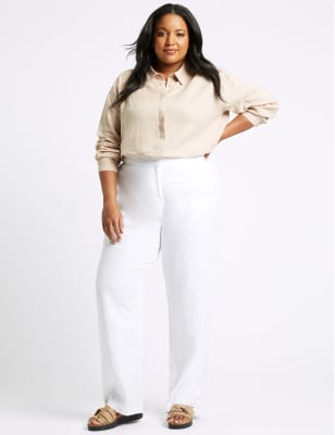 m&s ladies white trousers