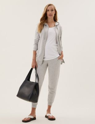 

Womens M&S Collection Maternity Cuffed Joggers - Grey Marl, Grey Marl