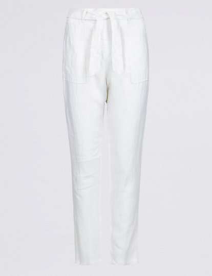 Pure Linen Peg Trousers