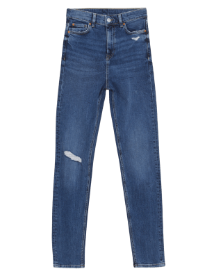 

Womens M&S Collection High Waisted Slim Straight Leg Jeans - Dark Indigo, Dark Indigo