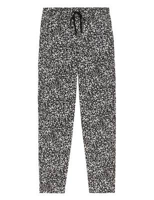 

Womens M&S Collection Schmal zulaufende knöchellange Hose mit hohem Leinenanteil - Black Mix, Black Mix