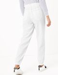 Linen Rich Tapered Ankle Grazer Trousers