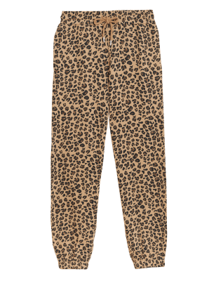 

Womens M&S Collection Schmal zulaufende Jogginghose aus reiner Baumwolle mit Tiermuster - Brown Mix, Brown Mix