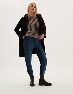 

M&S Collection Pantalón deportivo tobillero tapered de velvetónWomens - Navy, Navy