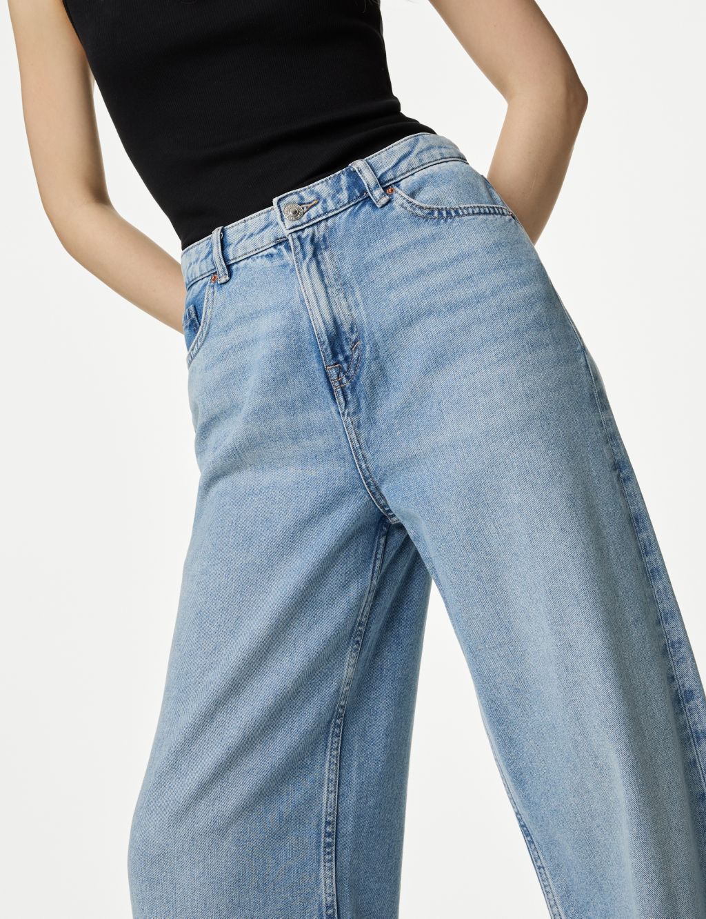 Slouchy Mid Rise Wide Leg Jeans image 1