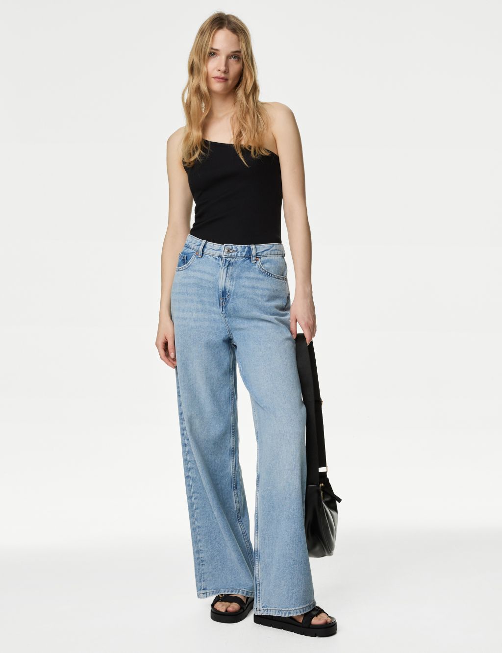 Slouchy Mid Rise Wide Leg Jeans image 2
