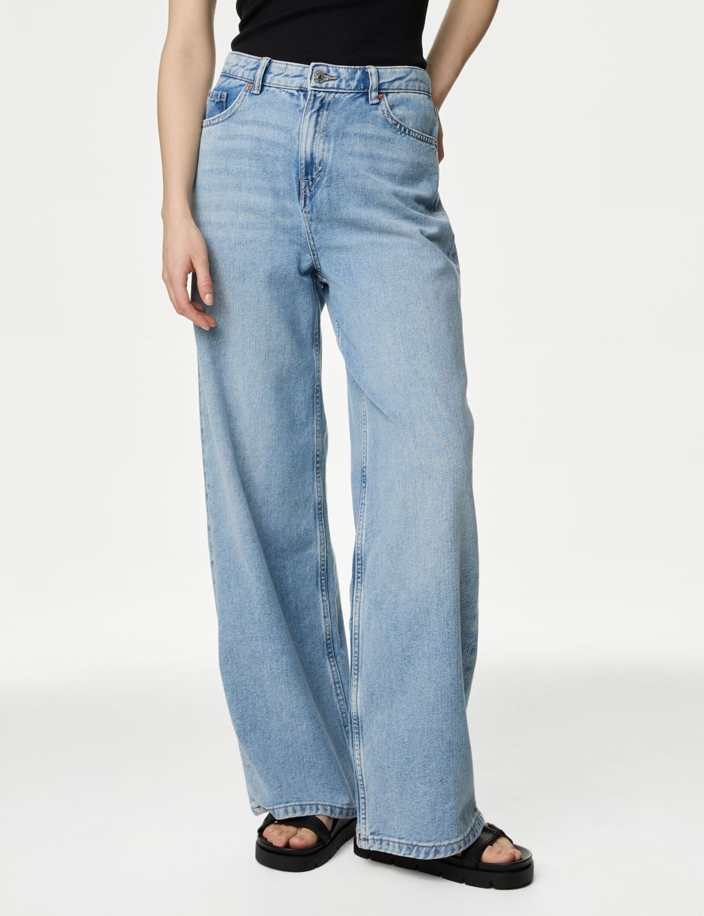 Slouchy Mid Rise Wide Leg Jeans image 3